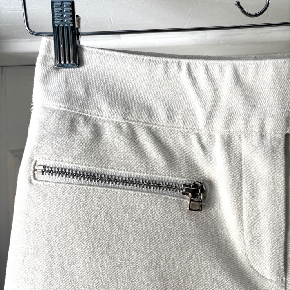 Veronica Beard Metro Crop Stretch Twill Flared Pants White Size 8 - Picture 7 of 16